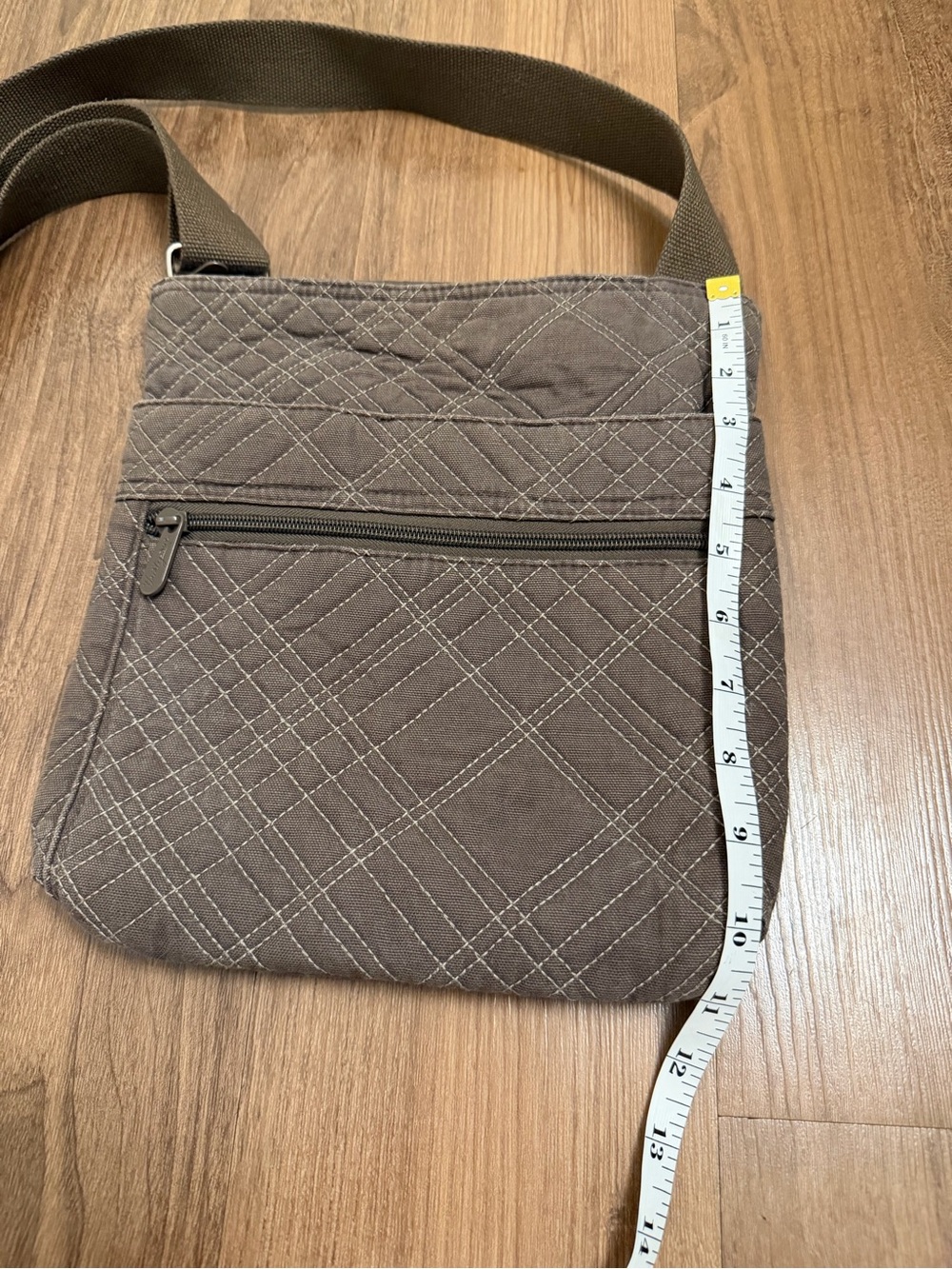 Brown and White Quilted Crossbody Shoulder Bag Thirty One - Picture 7 of 7